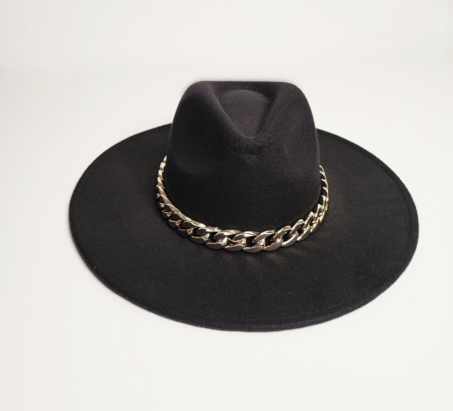Black Chunky Chain Fedora - MOD INSTINCT hat