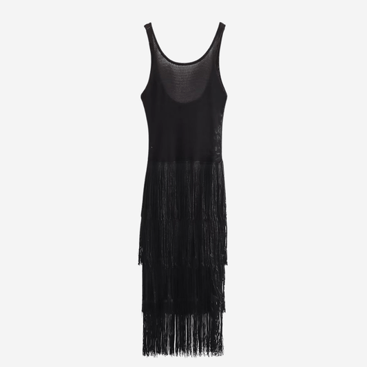 Logan Fringe Knit Midi Dress - MOD INSTINCT Dresses